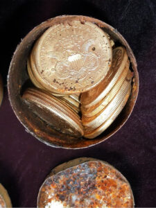 gold coins National Geographic Saddle Ridge Hoard Discoveries Via Kagin's Inc AP